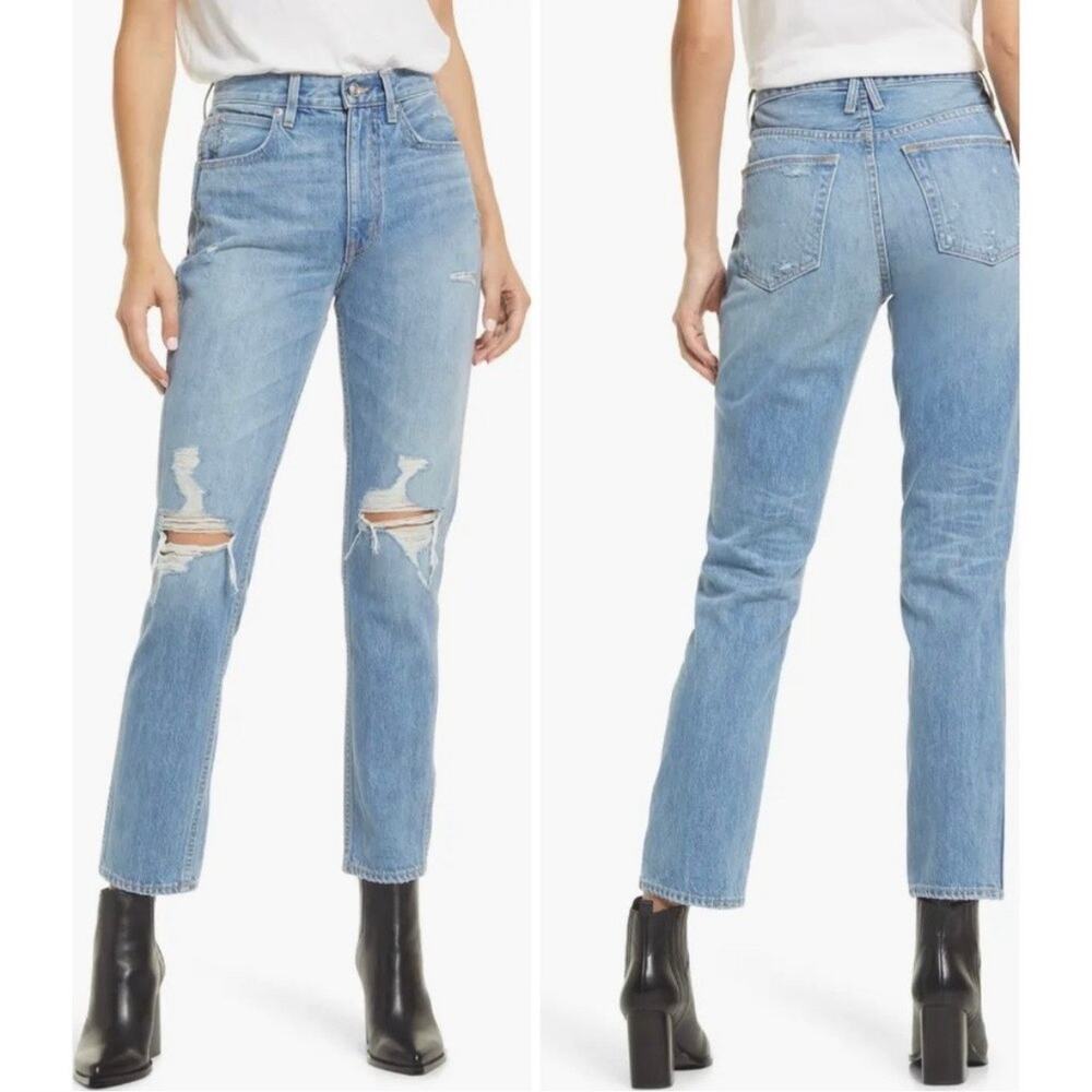 Slvrlake Women's Virginia Slim Distressed Jean Rolling Waters 30